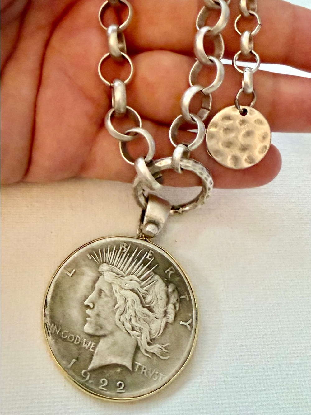 Liberty Coin Replica Pendant Choker Necklace